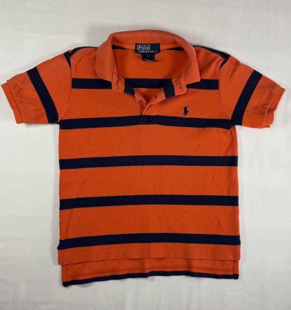 Polo By Ralph Lauren Striped Polo Size 4 Orange Blue